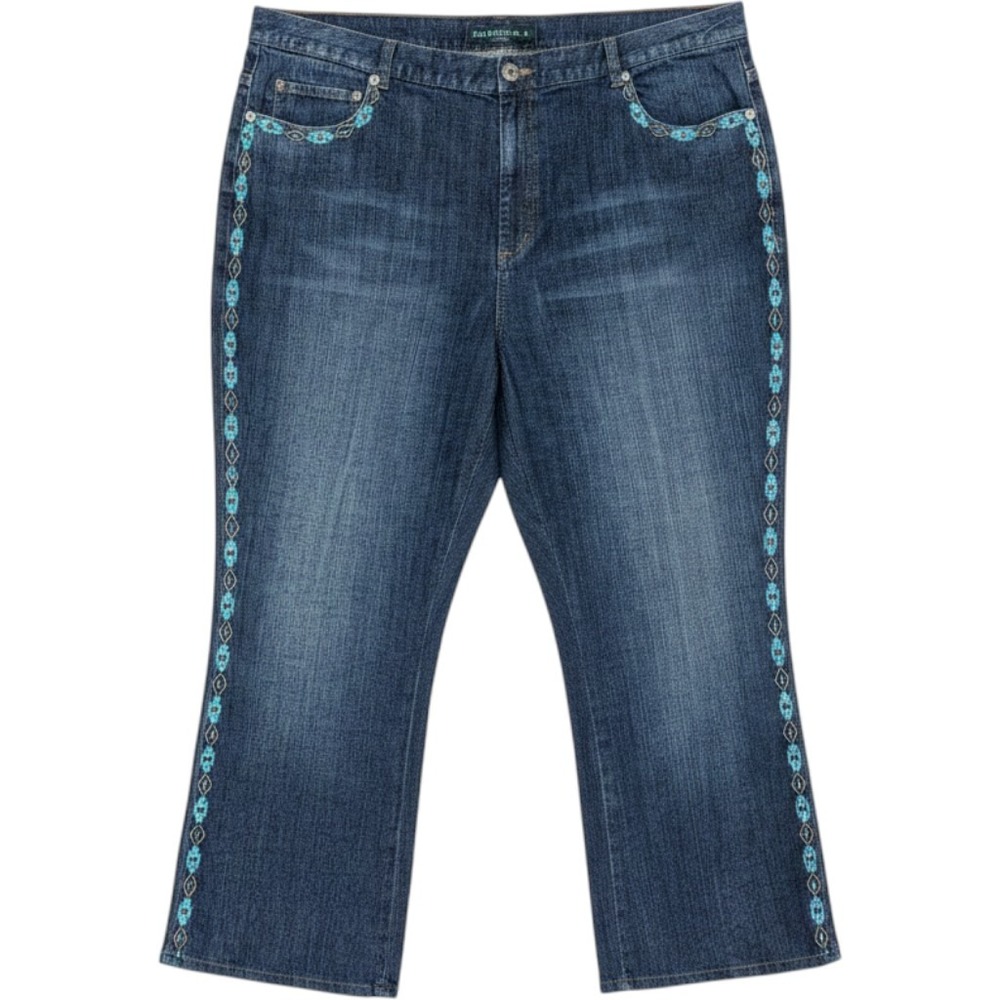 Lauren Ralph Lauren Beaded Denim Jeans Women's 22W Blue Western Straight Leg